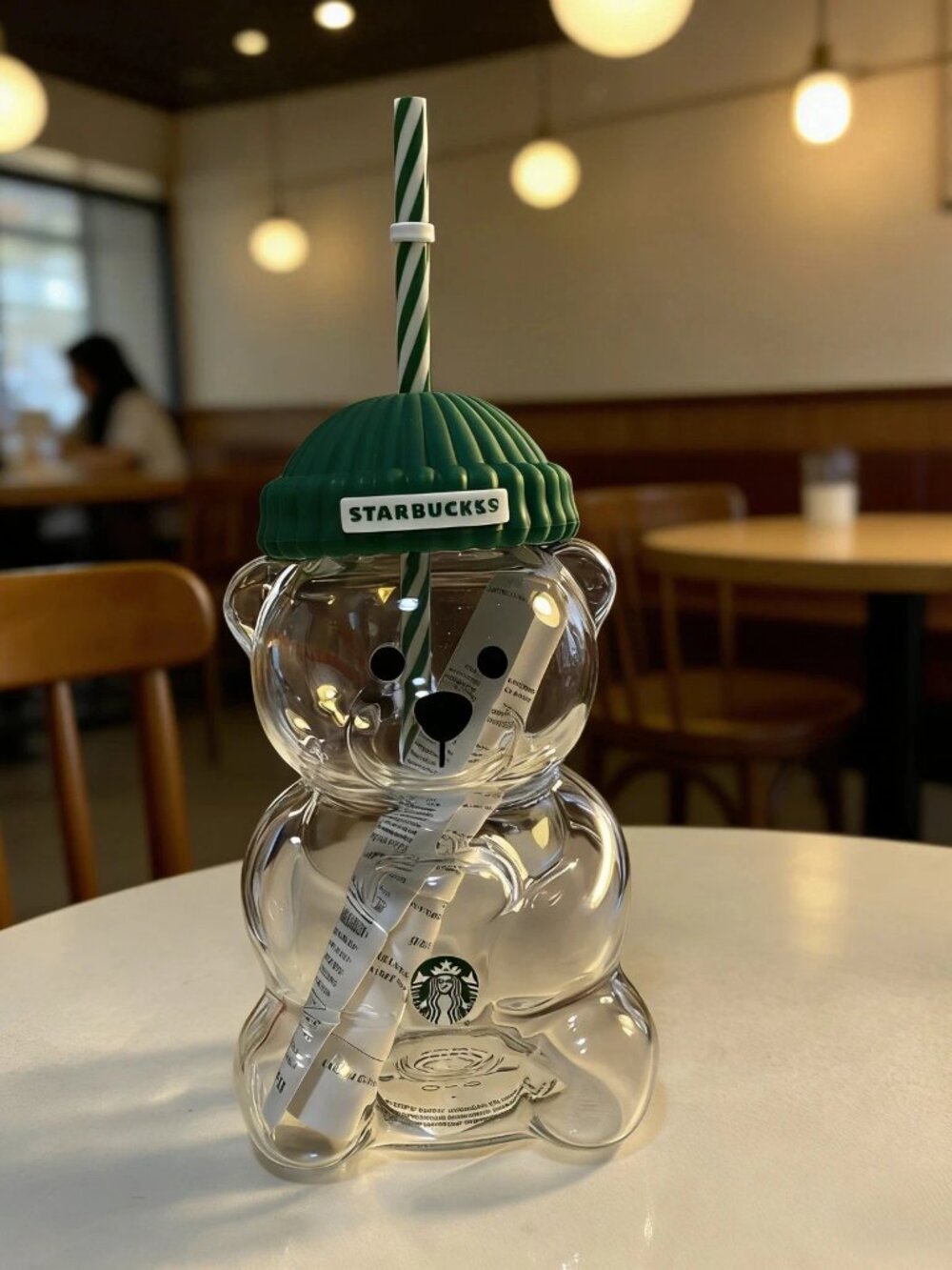 Starbucks Bearista Limited Edition Bear Glass Cold Cup 100% Authentic Rare